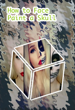 Half face skull makeup